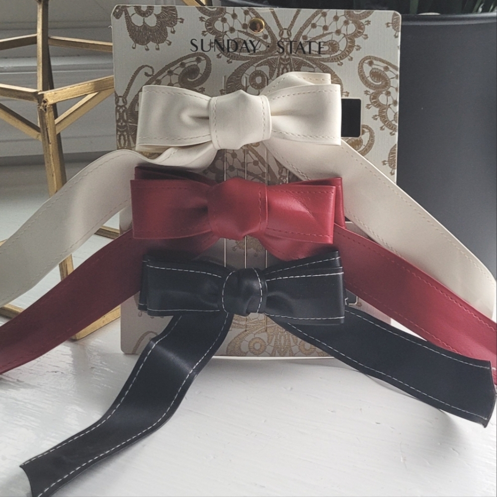 Sunday State Bow Hair Accessories - Cream, Red, Black